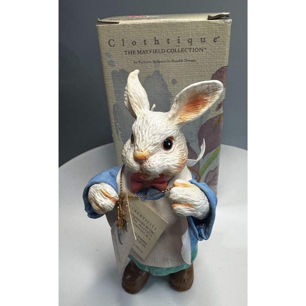 Possible Dreams Clothique Mayfield Collection Rabbit Figurine With Box Tag 1989 - Picture 7 of 7
